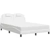 Image de vidaXL Lit Viana avec matelas blanc 140x190 cm similicuir