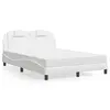 Image de vidaXL Lit Viana avec matelas blanc 140x190 cm similicuir