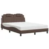 Image de vidaXL Lit Viana avec matelas marron 140x190 cm similicuir