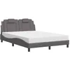 Image de vidaXL Lit Viana avec matelas gris 140x190 cm similicuir