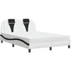 Image de vidaXL Lit Viana avec matelas blanc et noir 140x190 cm similicuir