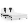 Image de vidaXL Lit Viana avec matelas blanc et noir 140x200 cm similicuir