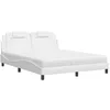 Image de vidaXL Lit Viana avec matelas blanc 160x200 cm similicuir