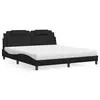 Image de vidaXL Lit Viana avec matelas noir 180x200 cm similicuir