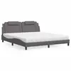 Image de vidaXL Lit Viana avec matelas gris 180x200 cm similicuir