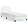 Image de vidaXL Lit avec matelas Zadar blanc 90x190 cm similicuir