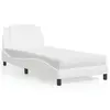 Image de vidaXL Lit avec matelas Zadar blanc 100x200 cm similicuir
