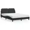 Image de vidaXL Lit avec matelas Zadar noir 120x200 cm similicuir