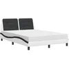 Image de vidaXL Cadre de lit sans matelas Zadar blanc et noir 120x200 cm similicuir