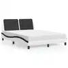 Image de vidaXL Lit avec matelas Zadar blanc et noir 120x200 cm similicuir