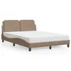 Image de vidaXL Lit avec matelas Zadar cappuccino 140x190 cm similicuir