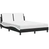 Image de vidaXL Cadre de lit sans matelas Zadar noir et blanc 140x190 cm similicuir