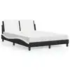 Image de vidaXL Lit avec matelas Zadar noir et blanc 140x200 cm similicuir