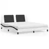 Image de vidaXL Lit avec matelas Zadar blanc et noir 180x200 cm similicuir