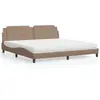 Image de vidaXL Lit avec matelas Zadar cappuccino 200x200 cm similicuir