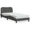 Image de vidaXL Cadre de lit avec LED sans matelas Hvar gris foncé 80x200 cm tissu