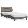Image de vidaXL Cadre de lit avec LED sans matelas Hvar taupe 100x200 cm tissu