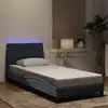 Image de vidaXL Cadre de lit avec LED sans matelas Hanko gris foncé 80x200 cm velours