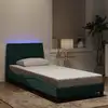 Image de vidaXL Cadre de lit avec LED sans matelas Hanko vert foncé 90x190 cm velours