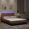 Image de vidaXL Cadre de lit avec LED sans matelas Hanko rose 140x190cm velours