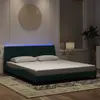 Image de vidaXL Cadre de lit avec LED sans matelas Hanko vert foncé 180x200 cm velours