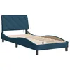 Image de vidaXL Cadre de lit avec LED sans matelas bleu 90x200 cm velours