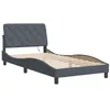Image de vidaXL Cadre de lit avec LED sans matelas gris foncé 100x200cm velours