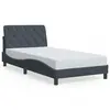 Image de vidaXL Cadre de lit avec LED sans matelas gris foncé 100x200cm velours
