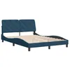 Image de vidaXL Cadre de lit avec LED sans matelas bleu 140x190 cm velours