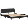 Image de vidaXL Cadre de lit avec LED sans matelas noir 160x200 cm velours