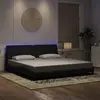 Image de vidaXL Cadre de lit avec LED sans matelas noir 200x200 cm velours