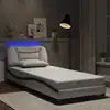 Image de vidaXL Cadre de lit avec LED sans matelas Hvar blanc et noir 80x200 cm