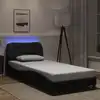 Image de vidaXL Cadre de lit avec LED sans matelas Hvar noir 90x190 cm