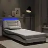 Image de vidaXL Cadre de lit avec LED sans matelas Hvar blanc et noir 90x190 cm