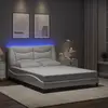 Image de vidaXL Cadre de lit avec LED sans matelas Hvar blanc 120x200 cm