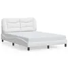 Image de vidaXL Cadre de lit avec LED sans matelas Hvar blanc 140x190 cm