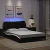 Image de vidaXL Cadre de lit avec LED sans matelas Hvar noir et blanc 140x200 cm