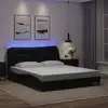 Image de vidaXL Cadre de lit avec LED sans matelas Hvar noir 160x200 cm
