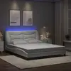 Image de vidaXL Cadre de lit avec LED sans matelas Hvar blanc 160x200 cm