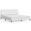 Image de vidaXL Cadre de lit avec LED sans matelas Hvar blanc 180x200 cm