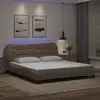 Image de vidaXL Cadre de lit avec LED sans matelas Hvar cappuccino 180x200 cm