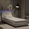 Image de vidaXL Cadre de lit Viana avec LED sans matelas blanc 80x200 cm