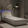 Image de vidaXL Cadre de lit Viana avec LED sans matelas blanc 90x190 cm