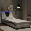 Image de vidaXL Cadre de lit Viana avec LED sans matelas blanc et noir 90x200 cm