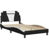 Image de vidaXL Cadre de lit avec LED sans matelas noir et blanc 100x200 cm