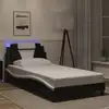 Image de vidaXL Cadre de lit Viana avec LED sans matelas noir et blanc 100x200 cm