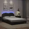 Image de vidaXL Cadre de lit Viana avec LED sans matelas noir 120x200 cm
