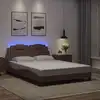 Image de vidaXL Cadre de lit Viana avec LED sans matelas marron 120x200 cm