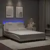 Image de vidaXL Cadre de lit Viana avec LED sans matelas blanc 140x190 cm