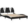 Image de vidaXL Cadre de lit Viana avec LED sans matelas noir et blanc 140x190 cm